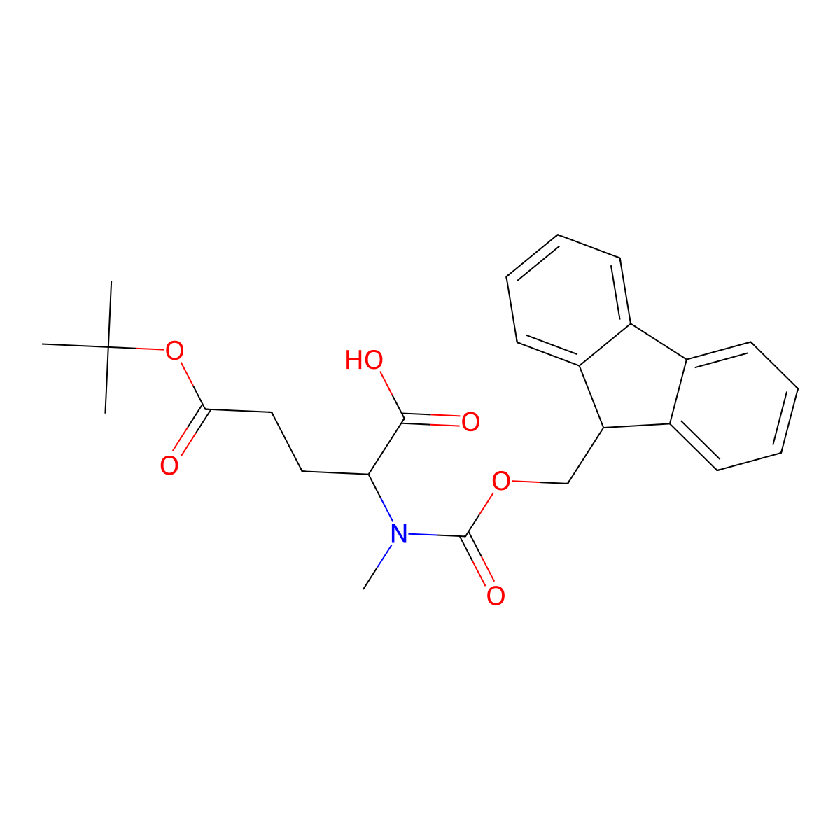 (R)-2-((((9H-Fluoren-9-yl)methoxy)carbonyl)(methyl)amino)-5-(tert-butoxy)-5-oxopentanoic acid molecular structure, CAS 1562442-35-6