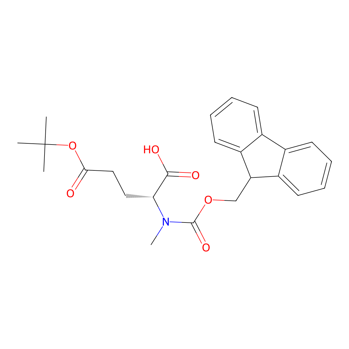 (R)-2-((((9H-Fluoren-9-yl)methoxy)carbonyl)(methyl)amino)-5-(tert-butoxy)-5-oxopentanoic acid molecular structure, CAS 1562442-35-6