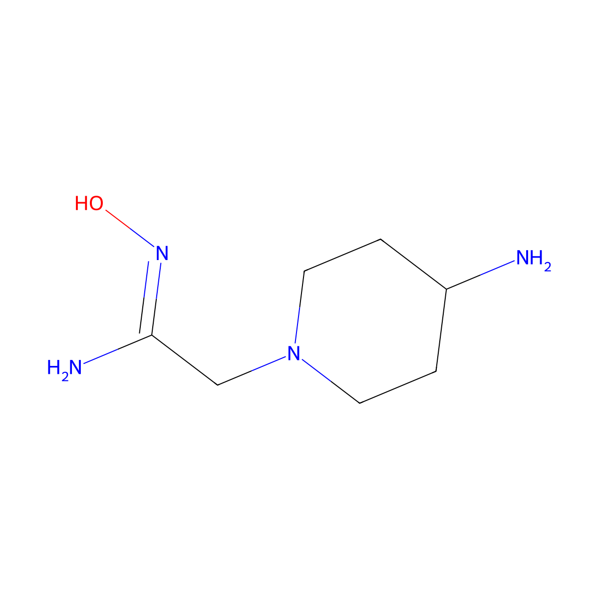 2-(4-aminopiperidin-1-yl)-N'-hydroxyethanimidamide molecular structure, CAS 1562447-77-1