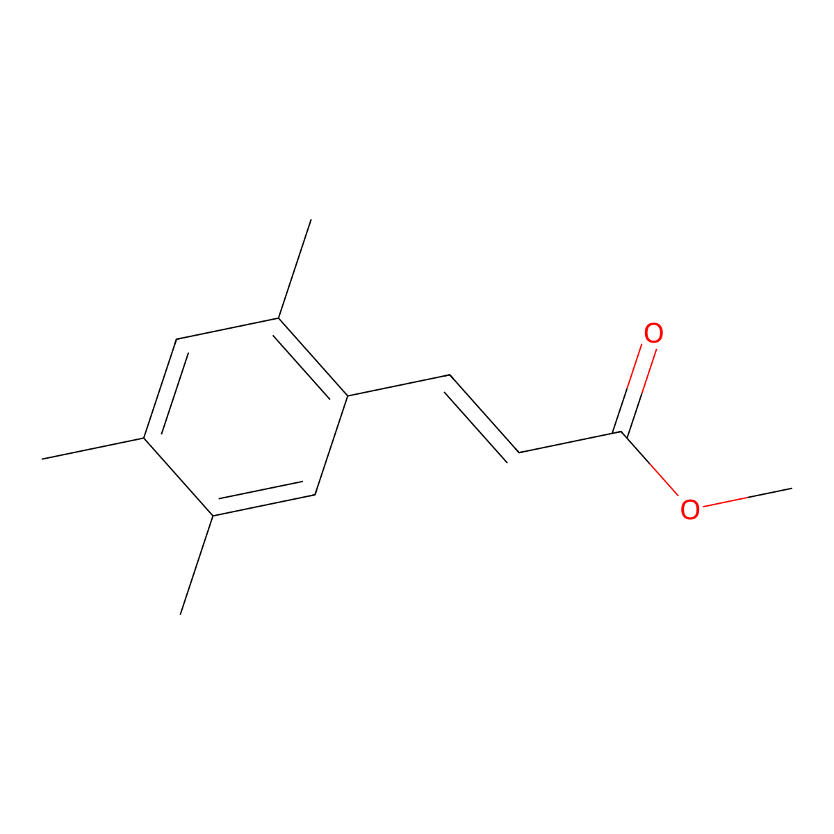 Methyl (2E)-3-(2,4,5-trimethylphenyl)prop-2-enoate molecular structure, CAS 1562464-30-5