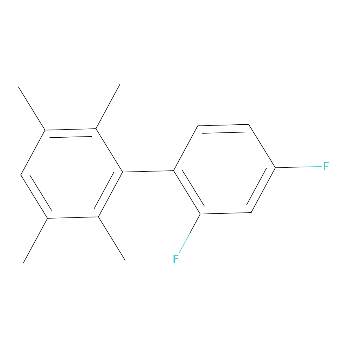 2',4'-Difluoro-2,3,5,6-tetramethyl-1,1'-biphenyl molecular structure, CAS 1562507-91-8