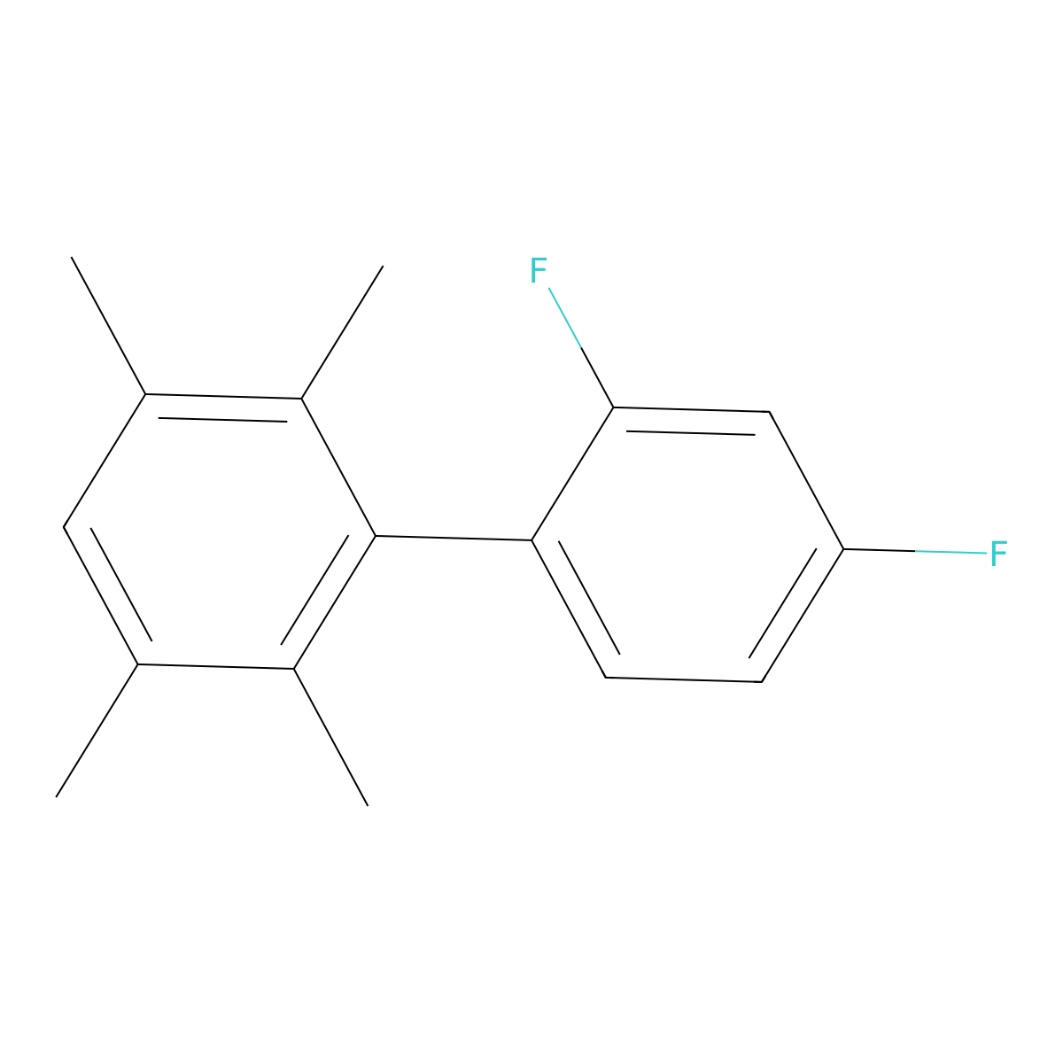 2',4'-Difluoro-2,3,5,6-tetramethyl-1,1'-biphenyl molecular structure, CAS 1562507-91-8