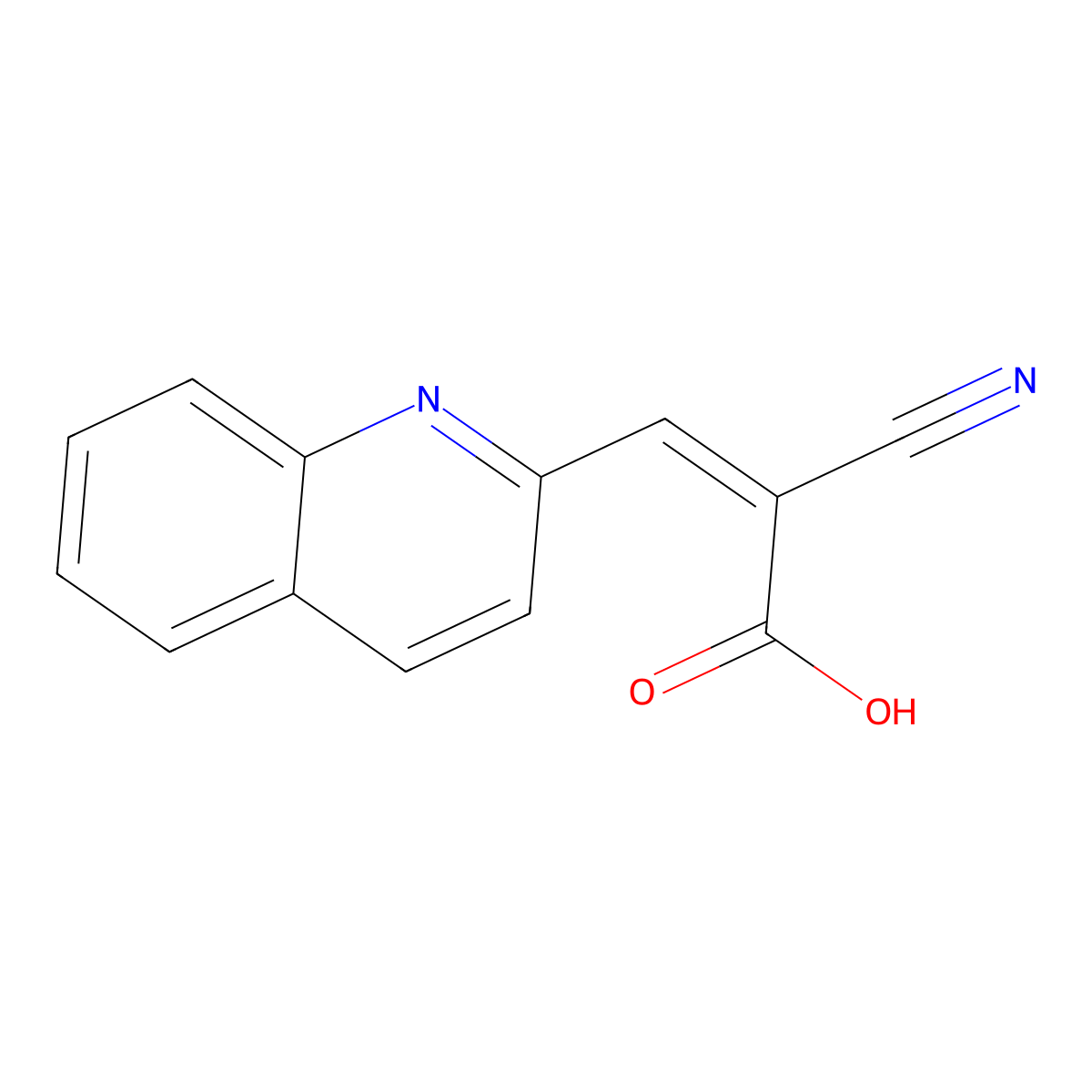 2-Cyano-3-(quinolin-2-YL)acrylic acid molecular structure, CAS 1562519-83-8