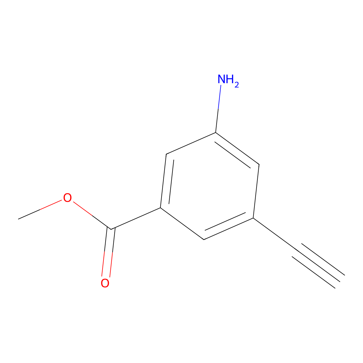 Methyl 3-amino-5-ethynylbenzoate molecular structure, CAS 1562520-22-2