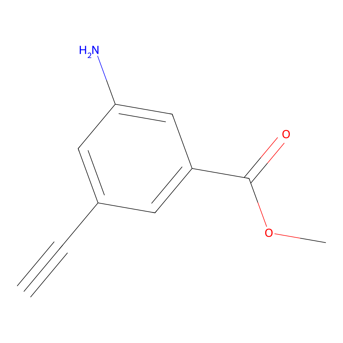 Methyl 3-amino-5-ethynylbenzoate molecular structure, CAS 1562520-22-2