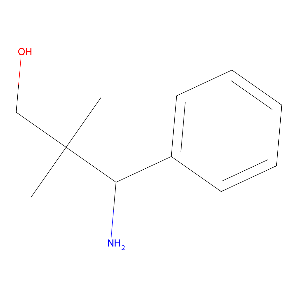 3-Amino-2,2-dimethyl-3-phenylpropan-1-ol molecular structure, CAS 156258-39-8