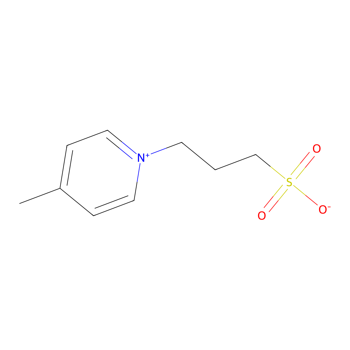 4-Methyl-1-(3-sulphonatopropyl)pyridinium molecular structure, CAS 15626-30-9