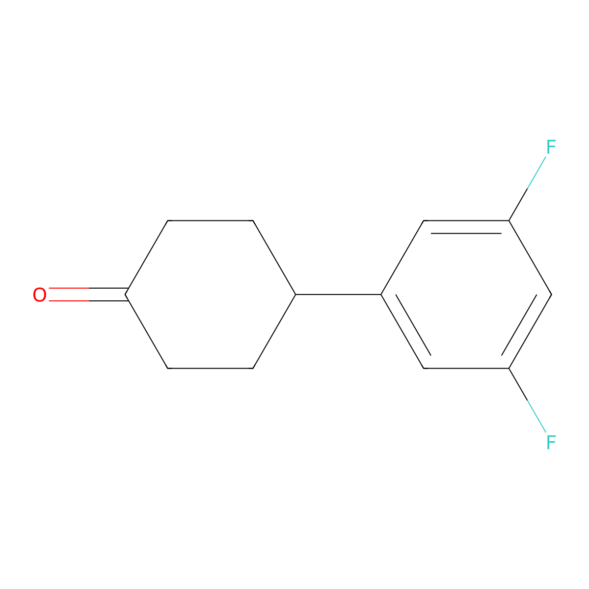 4-(3,5-Difluorophenyl)cyclohexan-1-one molecular structure, CAS 156265-95-1