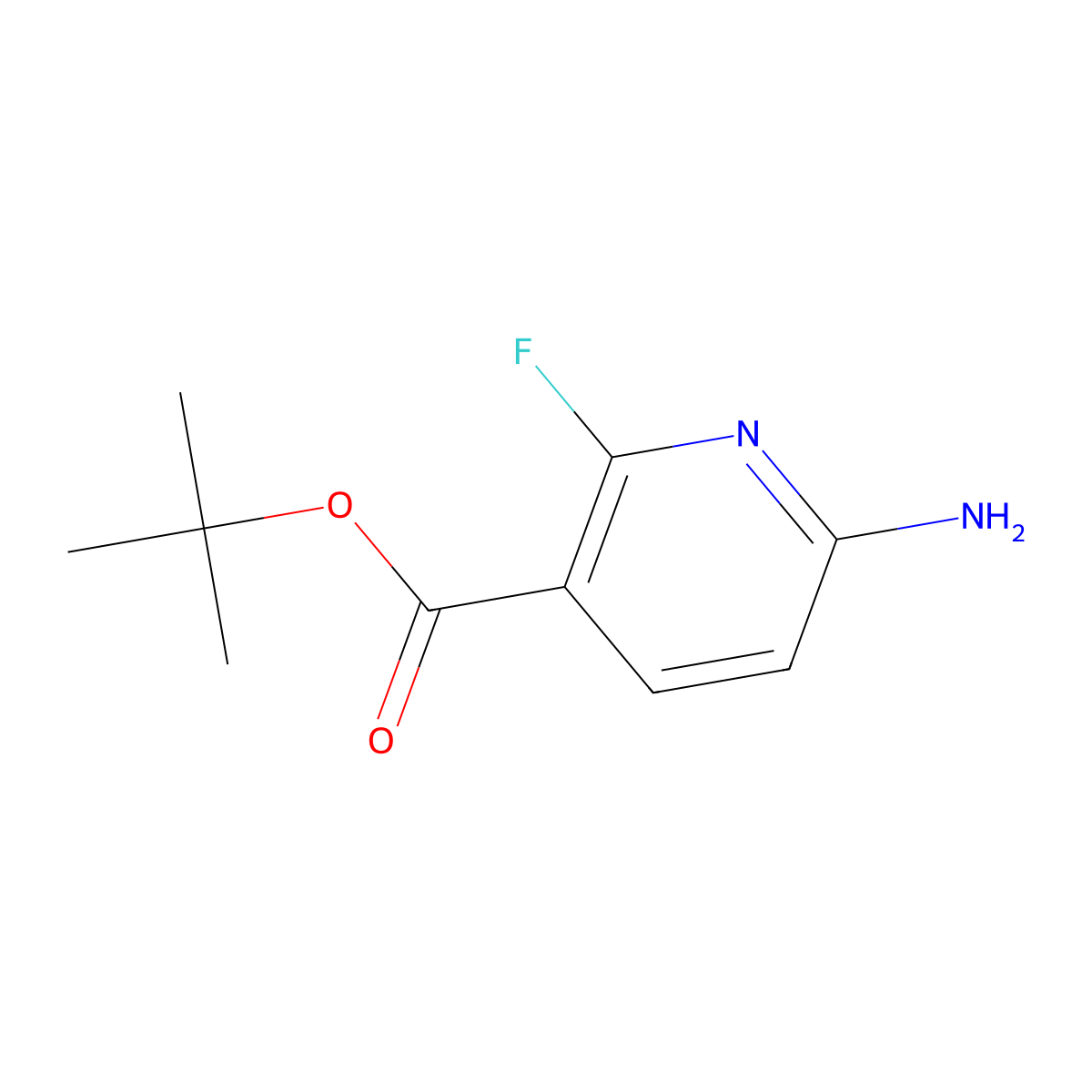 Tert-butyl 6-amino-2-fluoropyridine-3-carboxylate molecular structure, CAS 156270-03-0