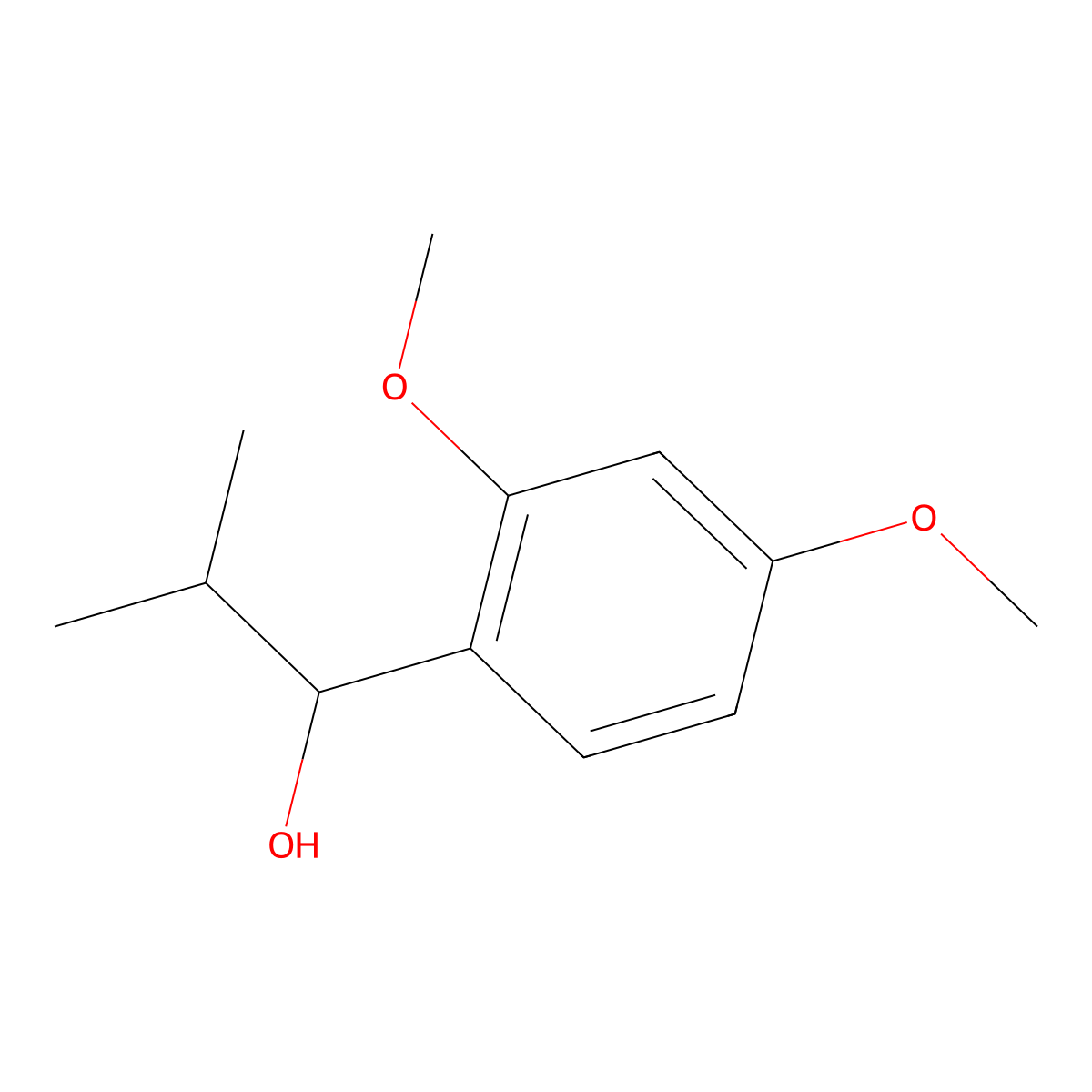 1-(2,4-Dimethoxyphenyl)-2-methylpropan-1-ol molecular structure, CAS 156270-41-6
