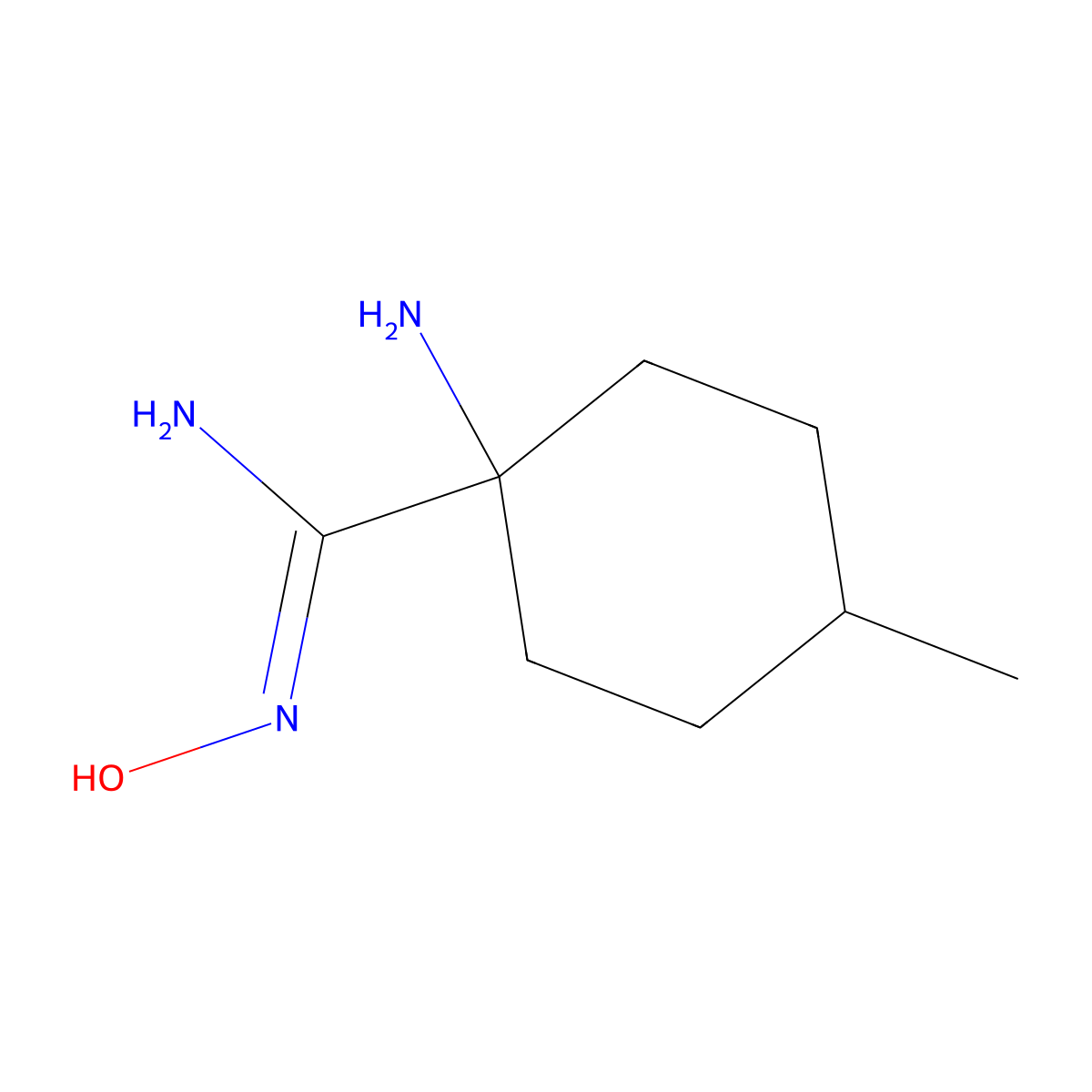 1-amino-N'-hydroxy-4-methylcyclohexane-1-carboximidamide molecular structure, CAS 1562735-54-9
