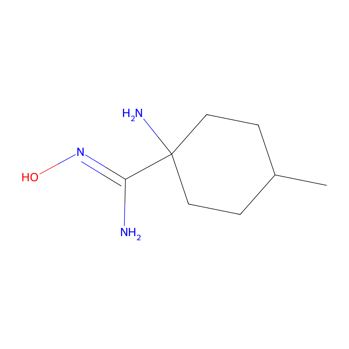 1-amino-N'-hydroxy-4-methylcyclohexane-1-carboximidamide molecular structure, CAS 1562735-54-9