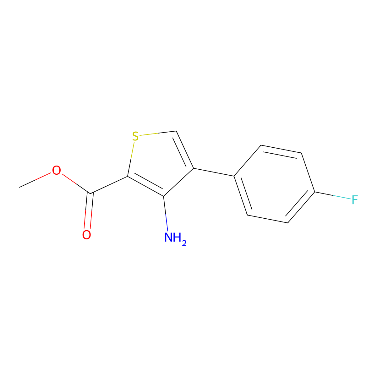 Methyl 3-amino-4-(4-fluorophenyl)thiophene-2-carboxylate molecular structure, CAS 156274-32-7