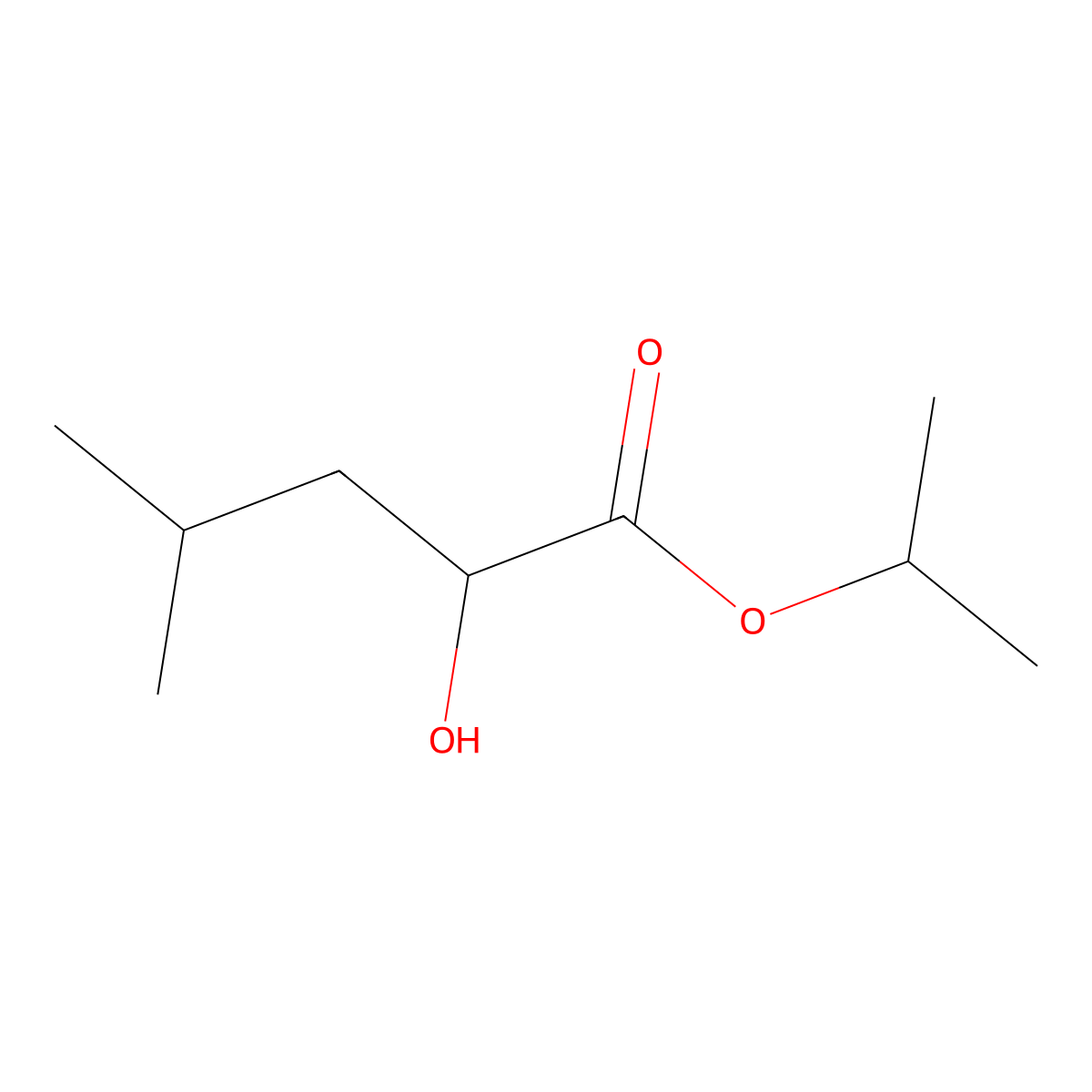 Isopropyl 2-hydroxy-4-methylpentanoate molecular structure, CAS 156276-25-4