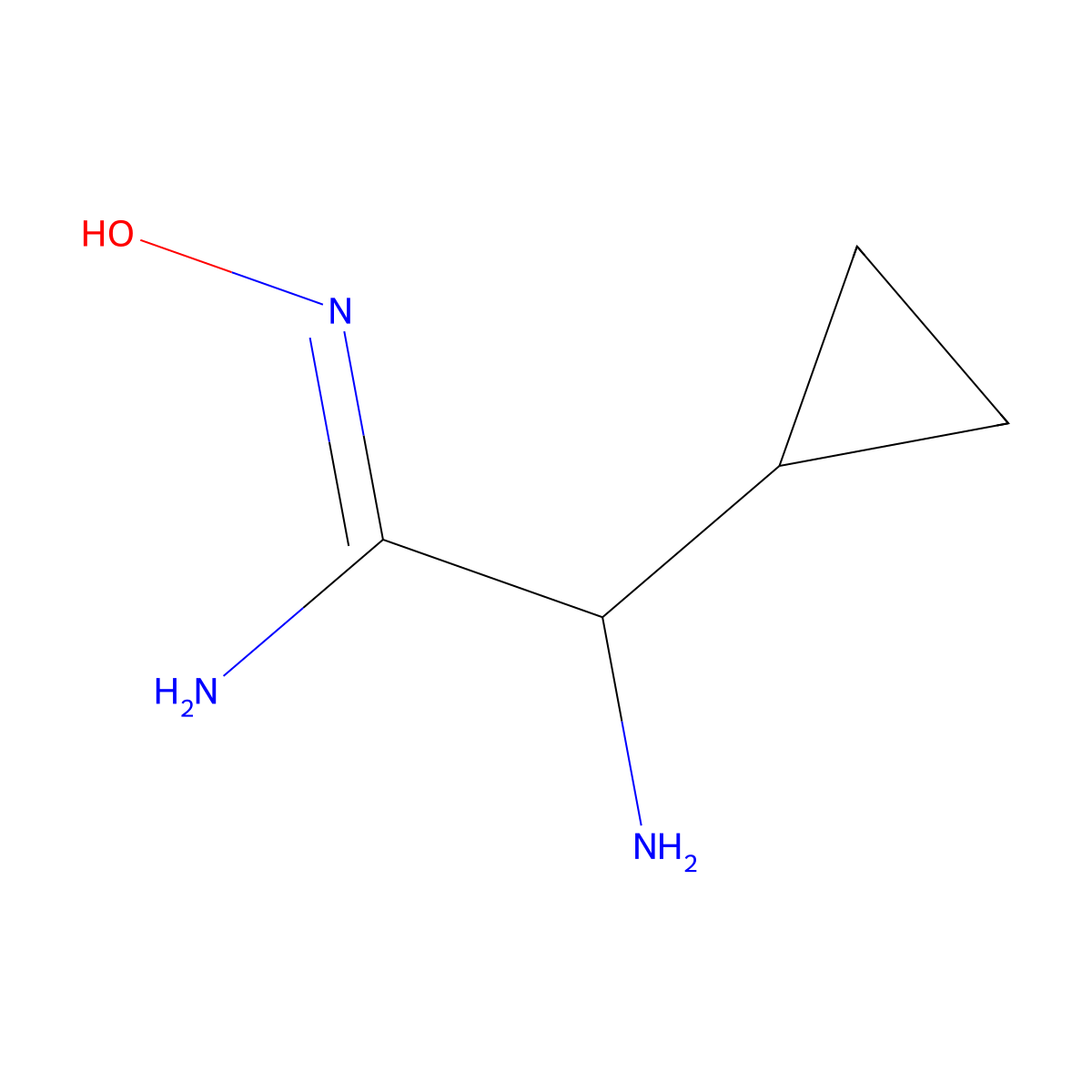 2-amino-2-cyclopropyl-N-hydroxyethanimidamide molecular structure, CAS 1562961-73-2