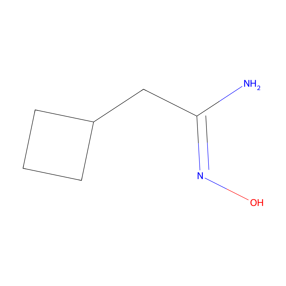2-cyclobutyl-N'-hydroxyethanimidamide molecular structure, CAS 1562981-98-9