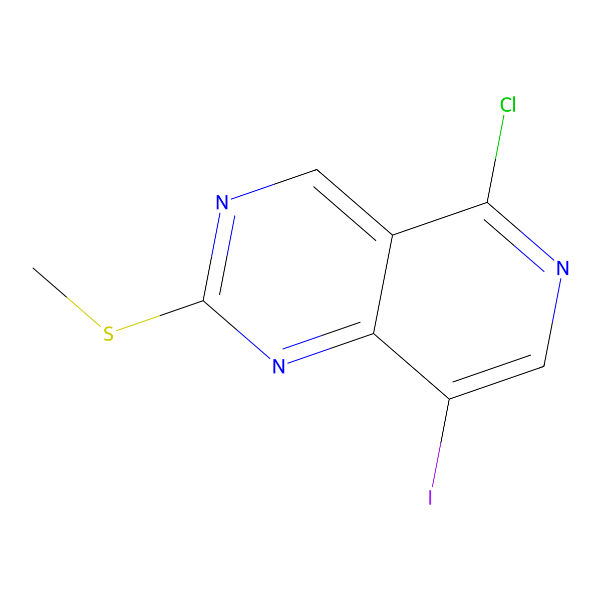 5-Chloro-8-iodo-2-(methylthio)pyrido[4,3-d]pyrimidine molecular structure, CAS 1562987-80-7