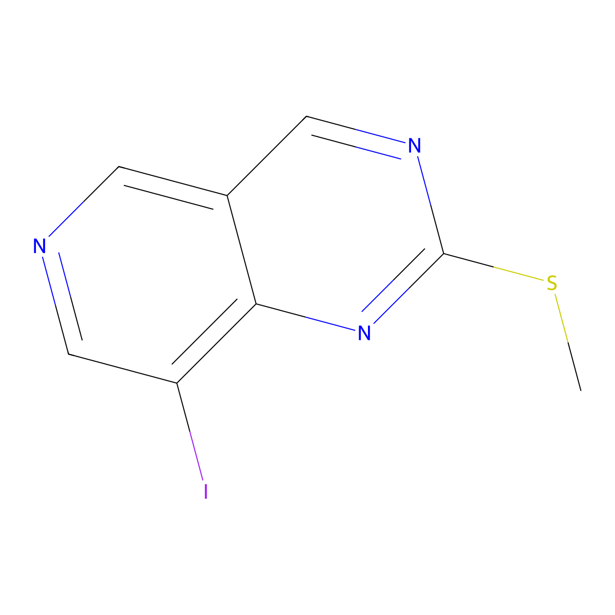 8-Iodo-2-methylsulfanyl-pyrido[4,3-d]pyrimidine molecular structure, CAS 1562987-91-0