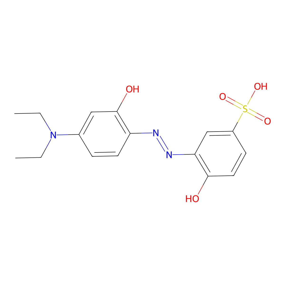 Benzenesulfonic acid, 3-(2-(4-(diethylamino)-2-hydroxyphenyl)diazenyl)-4-hydroxy- molecular structure, CAS 1563-01-5