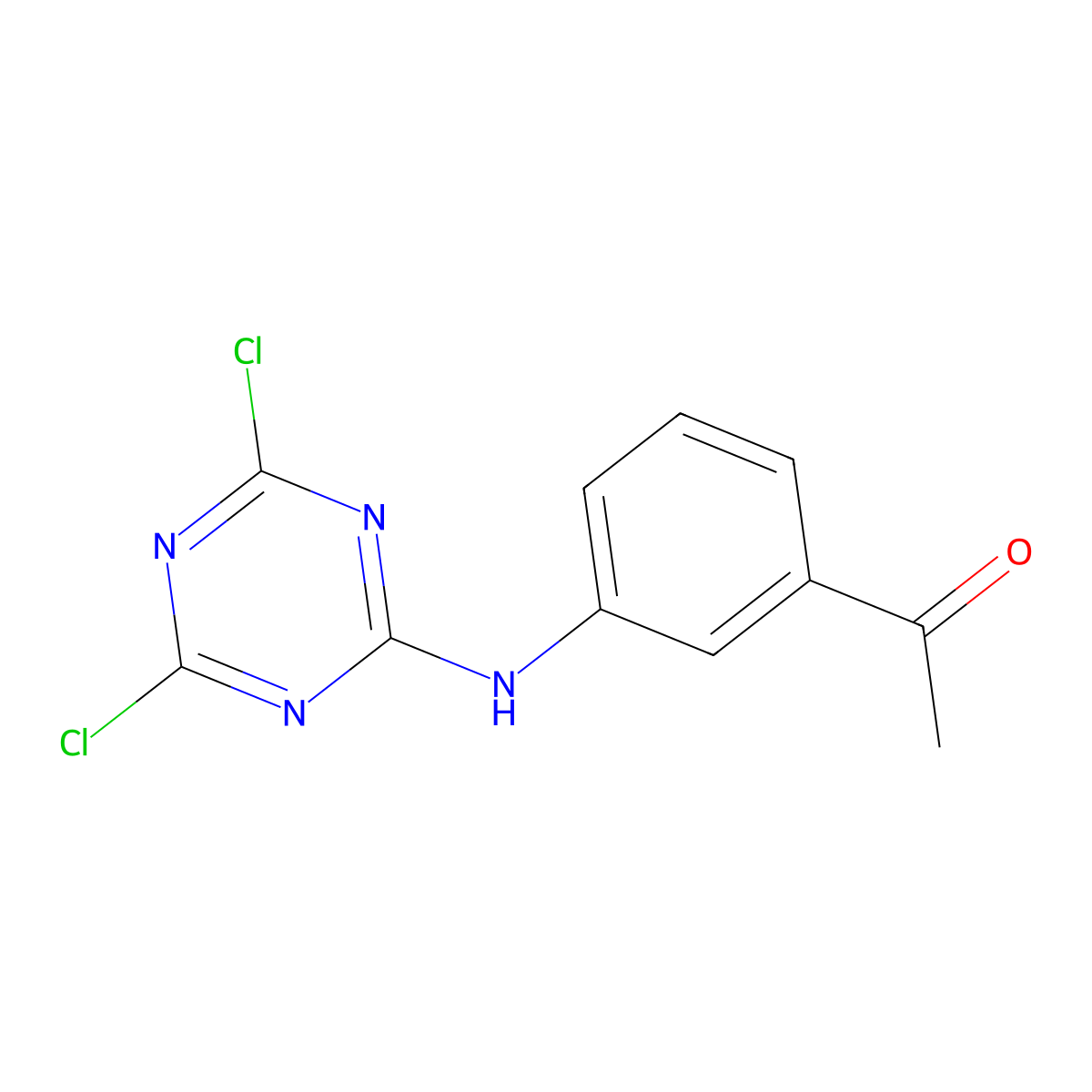 1-{3-[(4,6-Dichloro-1,3,5-triazin-2-yl)amino]phenyl}ethan-1-one molecular structure, CAS 1563006-76-7