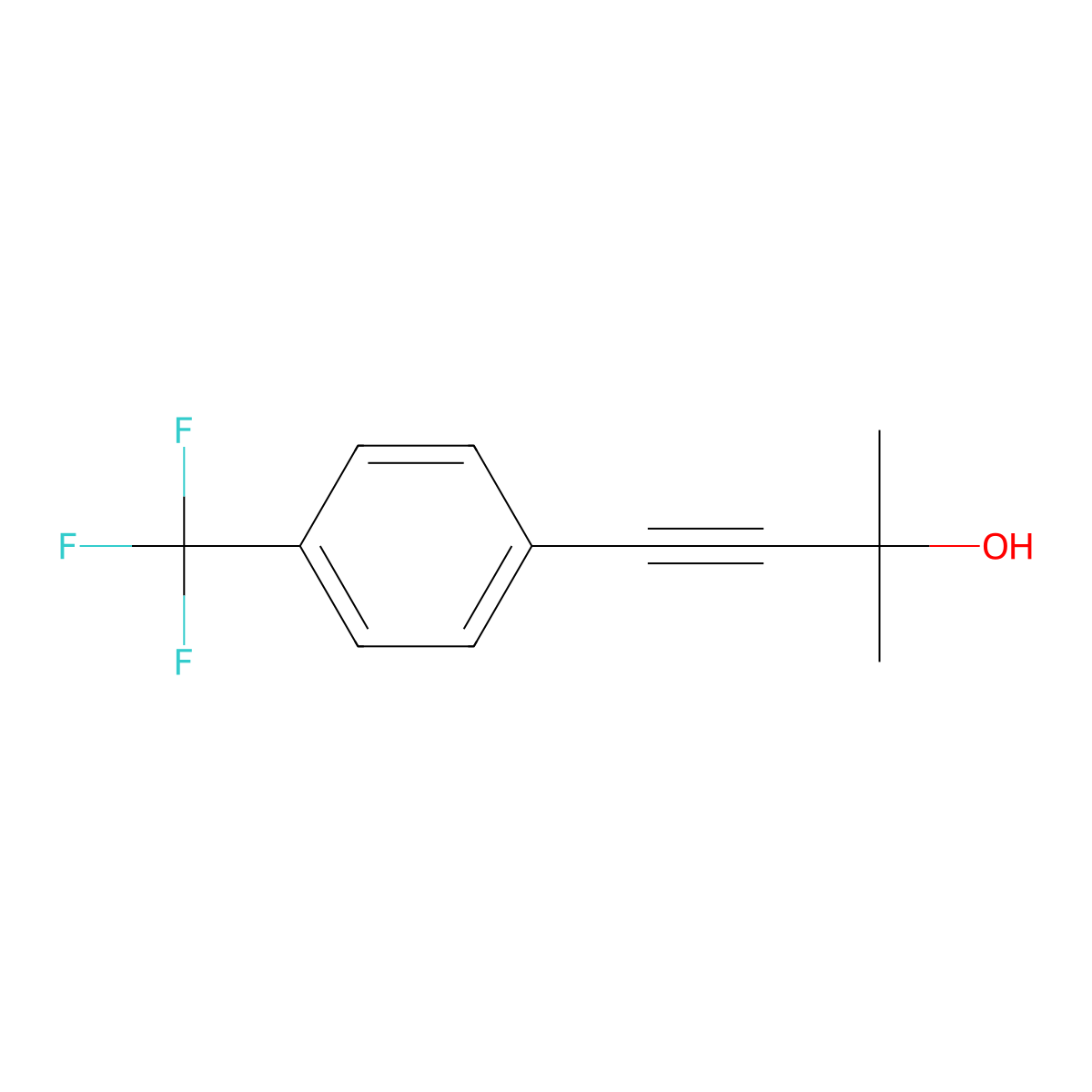 2-Methyl-4-[4-(trifluoromethyl)phenyl]but-3-yn-2-ol molecular structure, CAS 156301-63-2