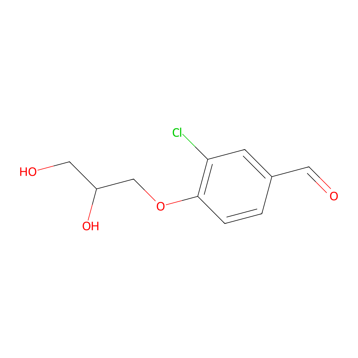 (R)-3-chloro-4-(2,3-dihydroxypropoxy)benzaldehyde molecular structure, CAS 1563017-36-6