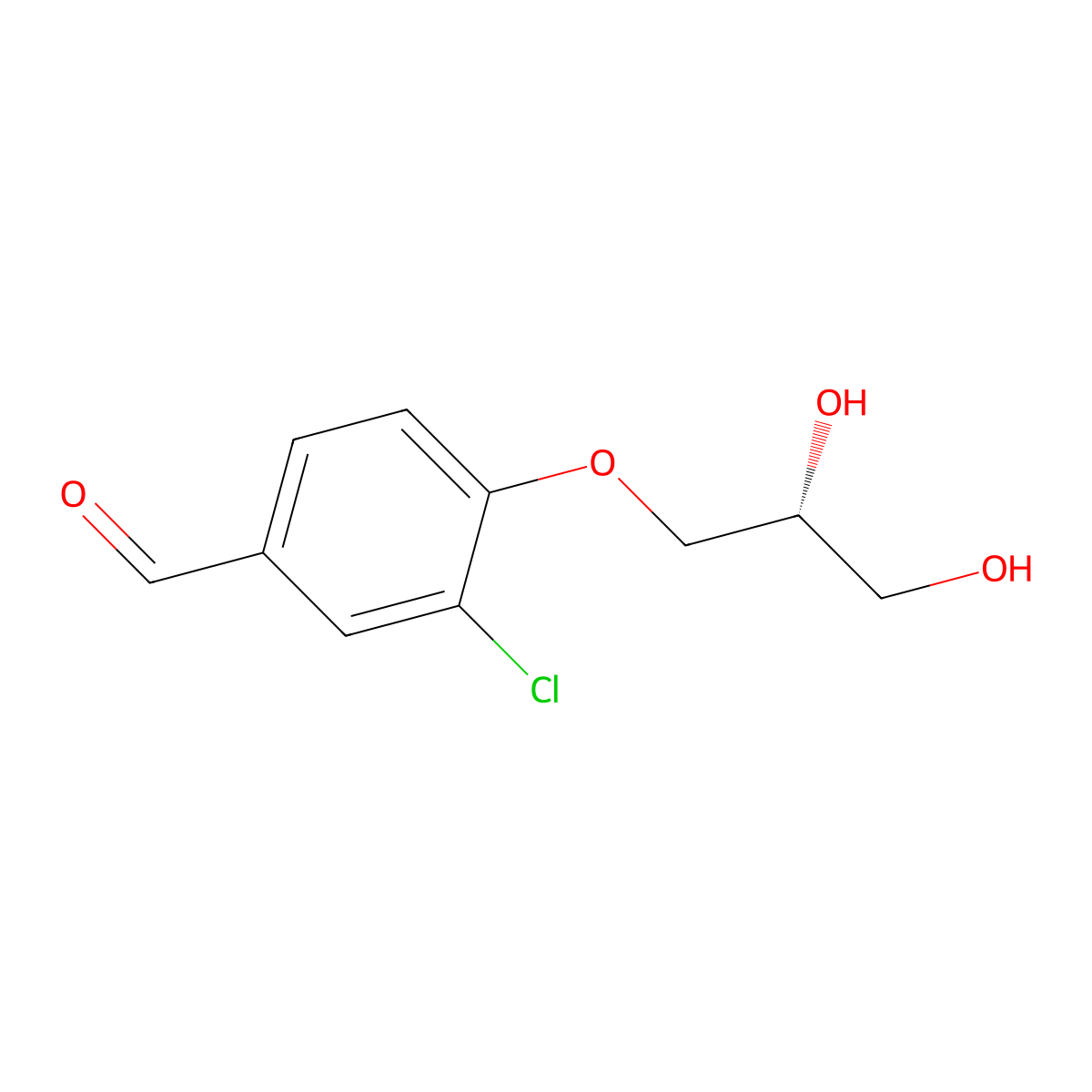 (R)-3-chloro-4-(2,3-dihydroxypropoxy)benzaldehyde molecular structure, CAS 1563017-36-6