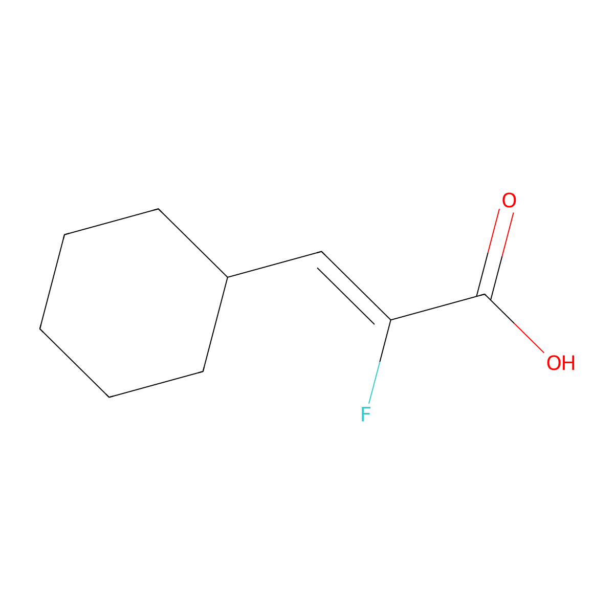 3-Cyclohexyl-2-fluoroprop-2-enoic acid molecular structure, CAS 1563025-29-5
