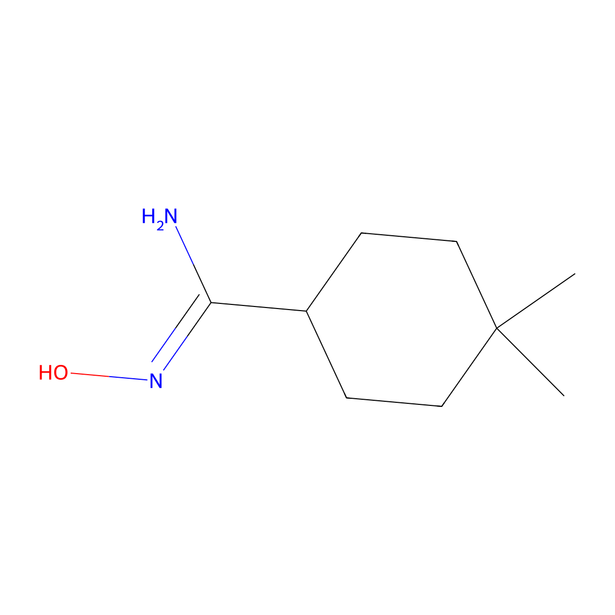 N'-hydroxy-4,4-dimethylcyclohexane-1-carboximidamide molecular structure, CAS 1563048-52-1
