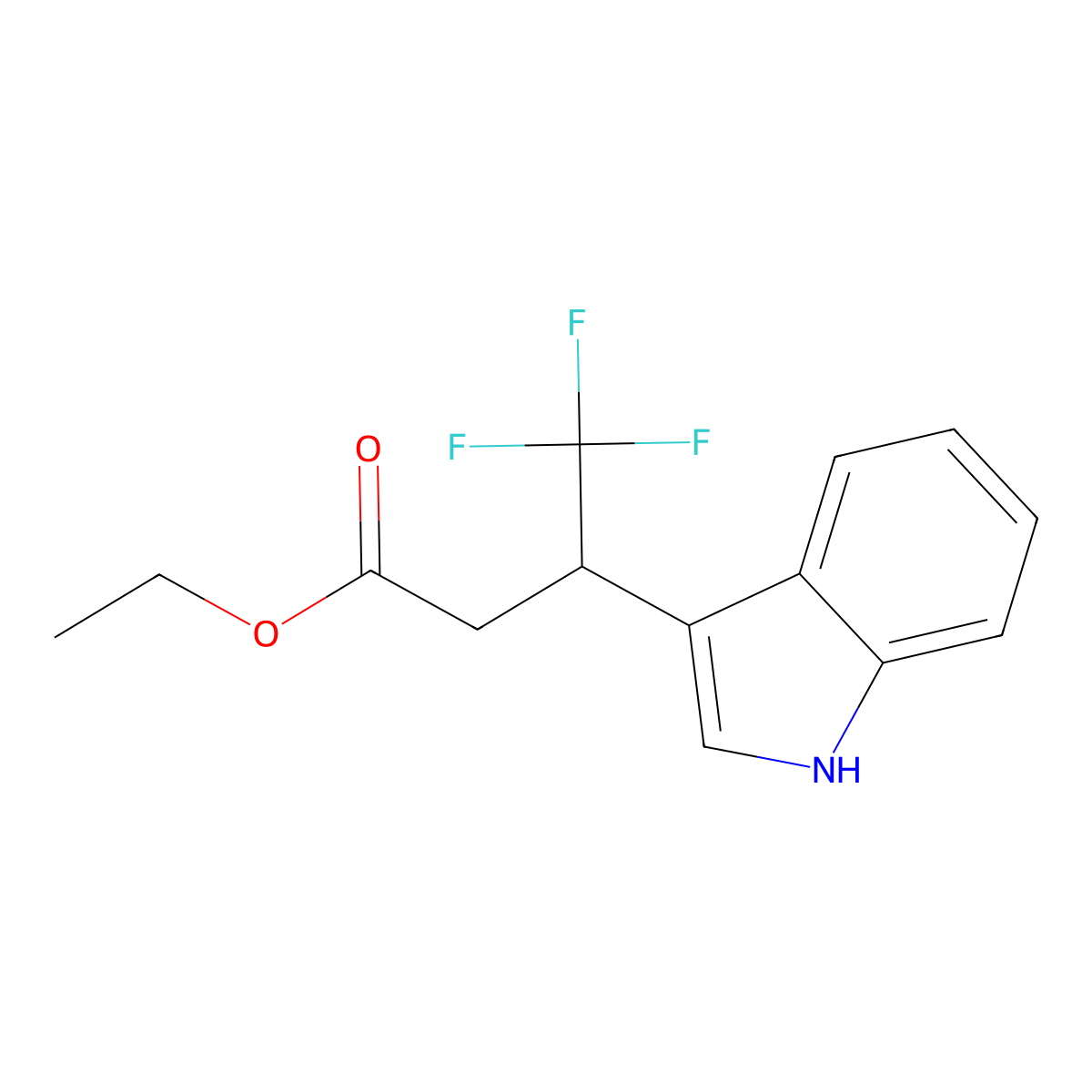 4,4,4-Trifluoro-3-(1H-indol-3-YL)-butyric acid ethyl ester molecular structure, CAS 156306-36-4