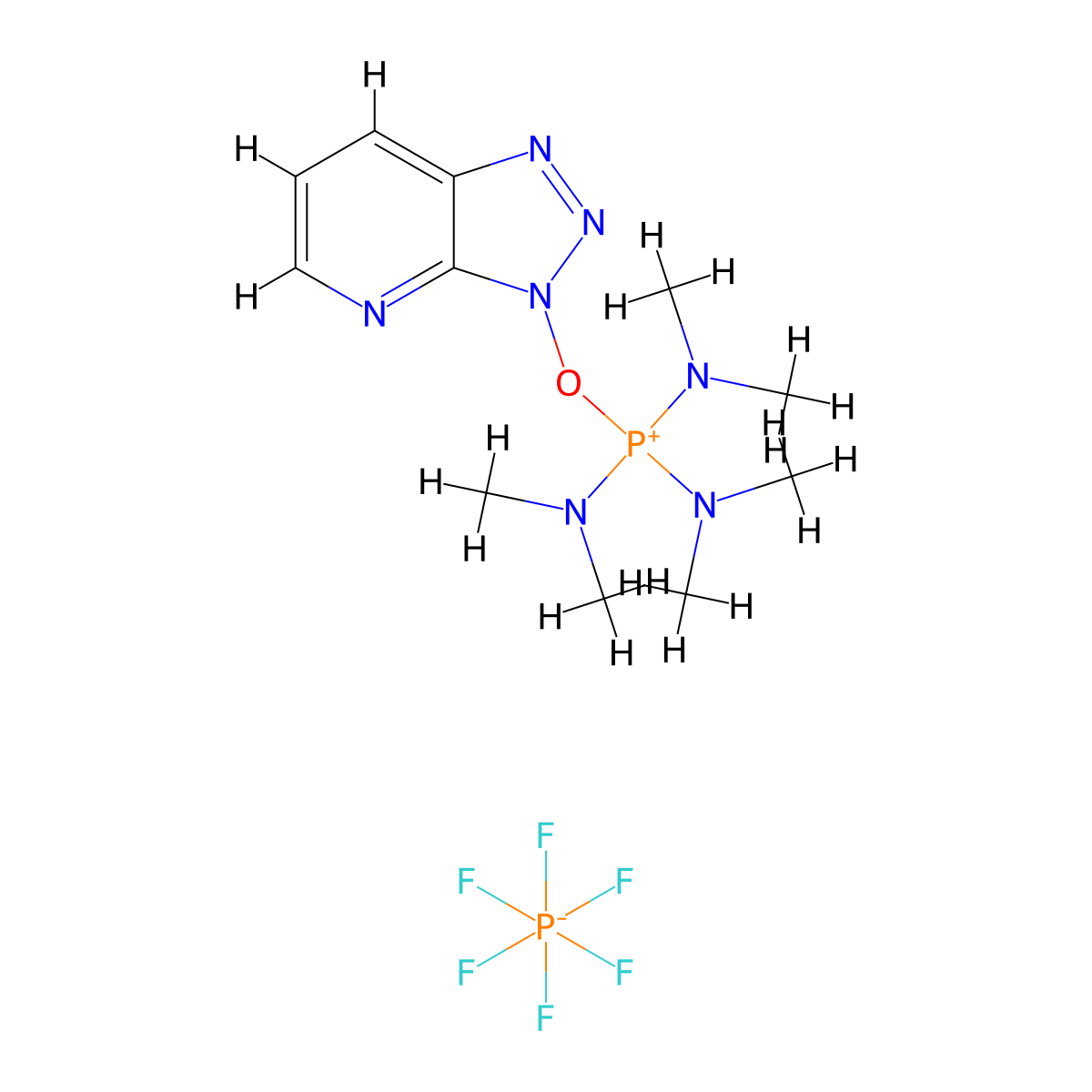 (7-Azabenzotriazol-1-yloxy)tris(dimethylamino)phosphonium Hexafluorophosphate molecular structure, CAS 156311-85-2