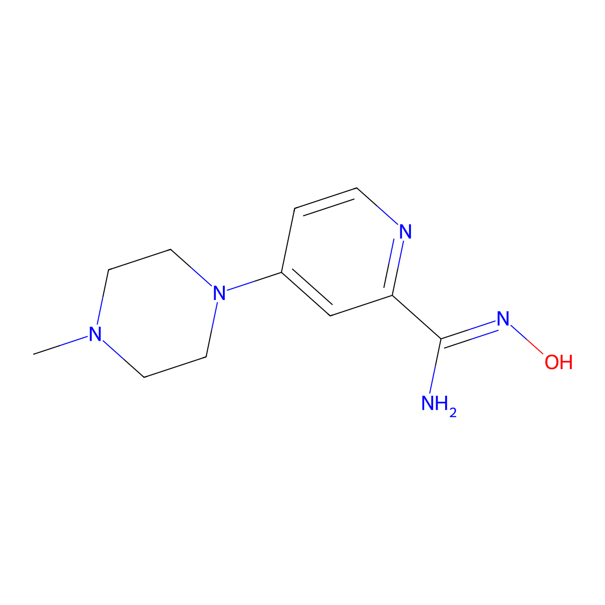n'-Hydroxy-4-(4-methylpiperazin-1-yl)pyridine-2-carboximidamide molecular structure, CAS 1563212-24-7