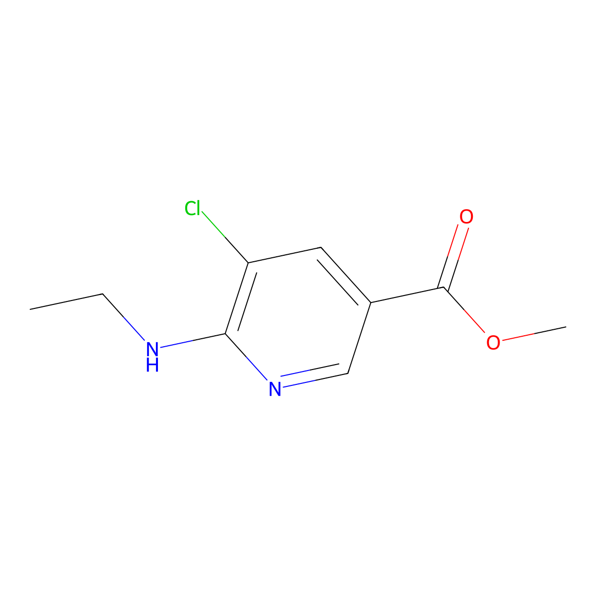 Methyl 5-chloro-6-(ethylamino)pyridine-3-carboxylate molecular structure, CAS 1563212-83-8