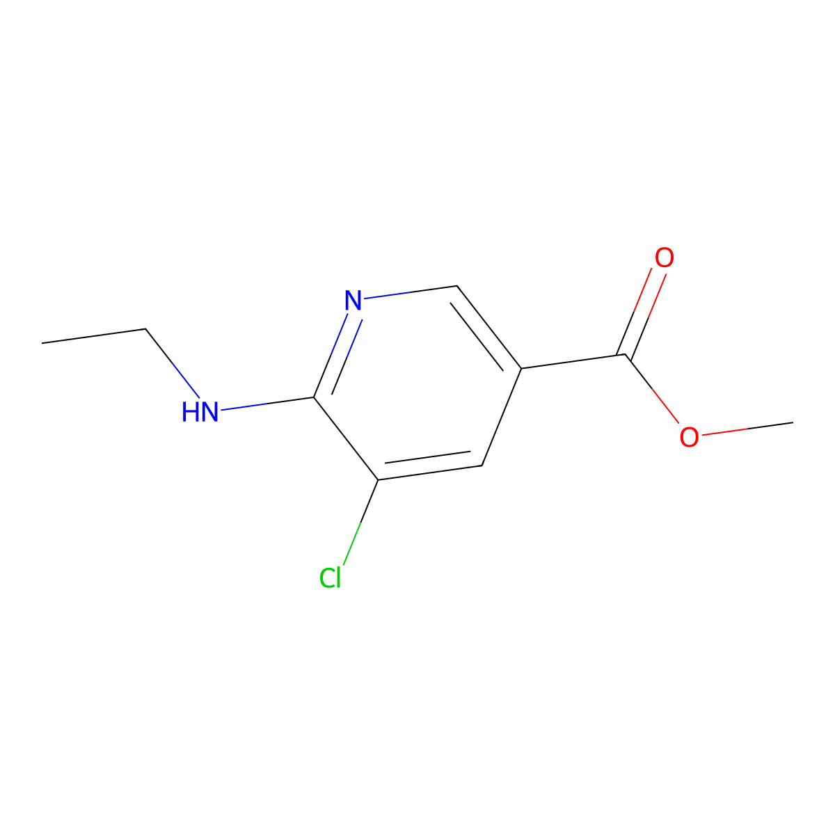Methyl 5-chloro-6-(ethylamino)pyridine-3-carboxylate molecular structure, CAS 1563212-83-8