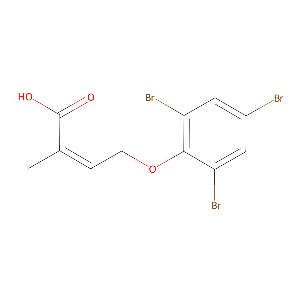 2-Methyl-4-(2,4,6-tribromophenoxy)but-2-enoic acid molecular structure, CAS 1563214-63-0