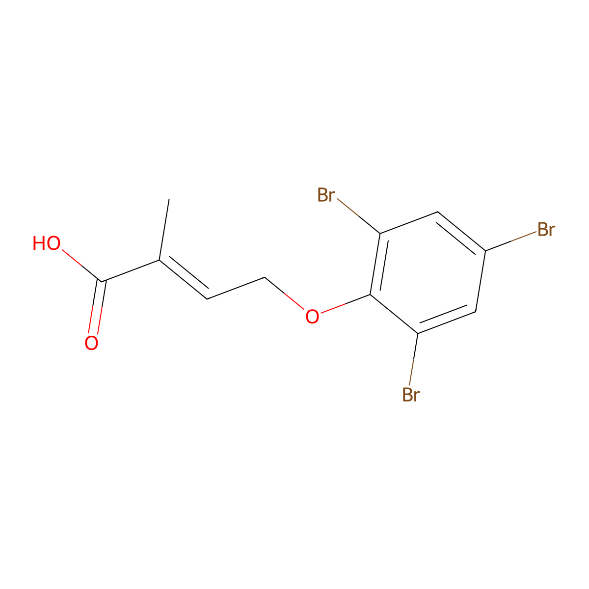 2-Methyl-4-(2,4,6-tribromophenoxy)but-2-enoic acid molecular structure, CAS 1563214-63-0