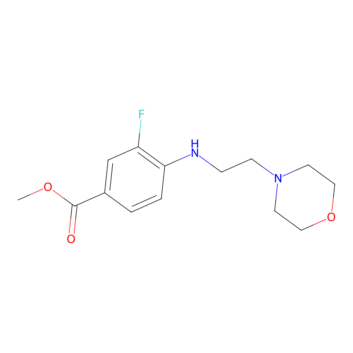 Methyl 3-fluoro-4-{[2-(morpholin-4-yl)ethyl]amino}benzoate molecular structure, CAS 1563220-63-2