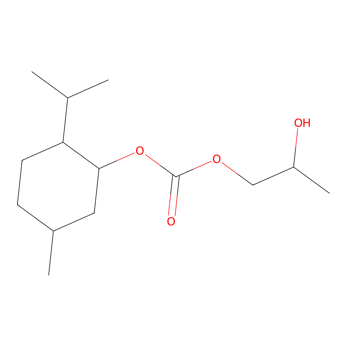 Menthol propylene glycol carbonate molecular structure, CAS 156324-82-2