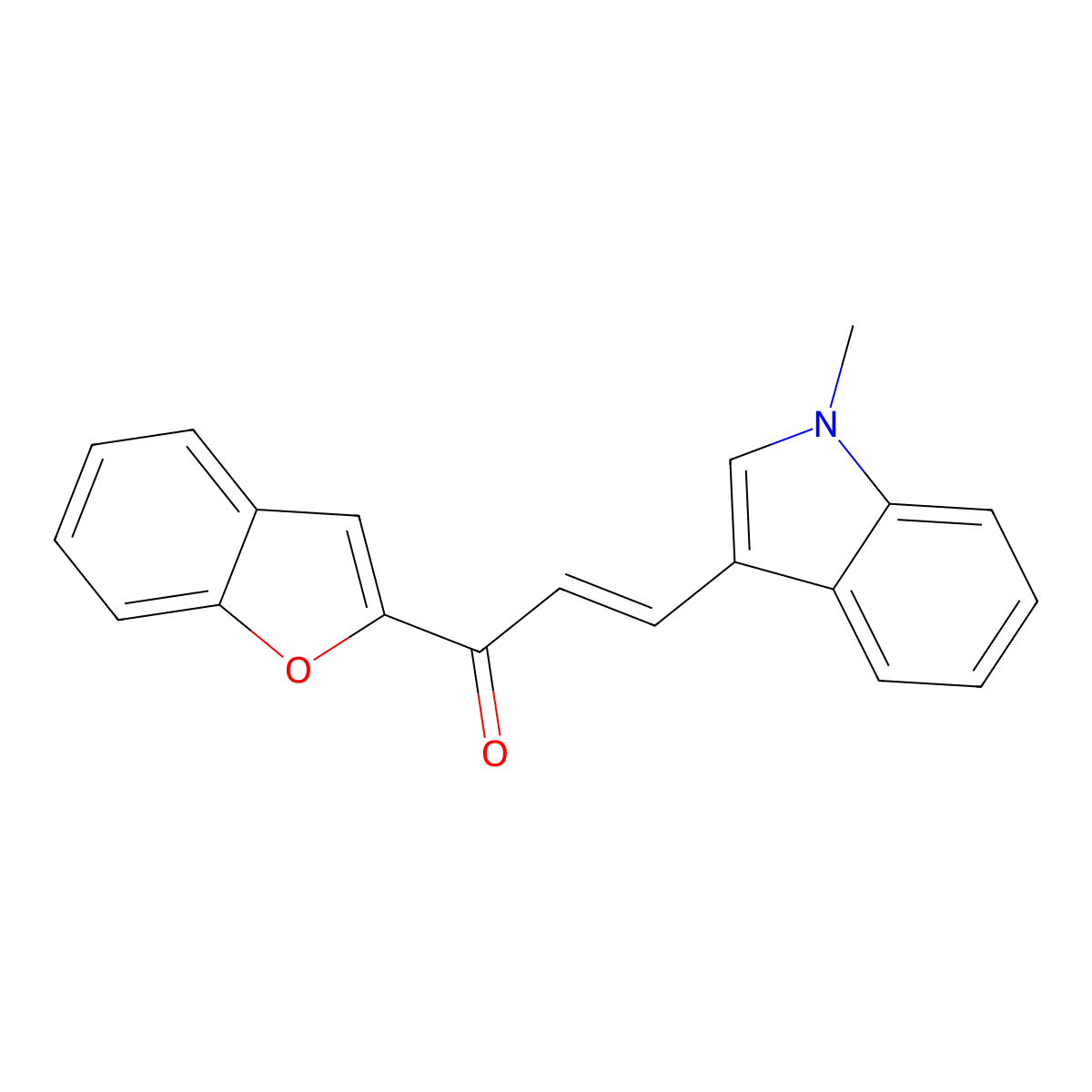 1-(2-Benzofuranyl)-3-(1-methyl-1H-indol-3-yl)-2-propen-1-one molecular structure, CAS 1563260-97-8