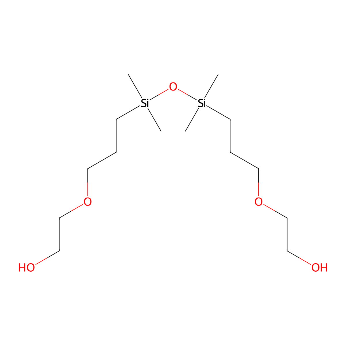 1,3-Bis(3-(2-hydroxyethoxy)propyl)tetramethyldisiloxane molecular structure, CAS 156327-07-0