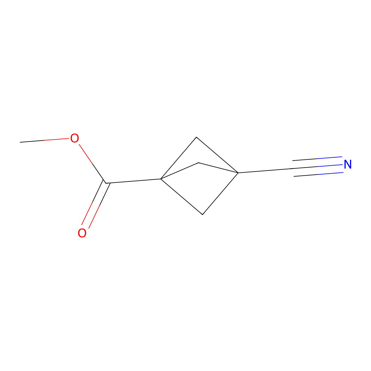 Methyl 3-cyanobicyclo[1.1.1]pentane-1-carboxylate molecular structure, CAS 156329-62-3