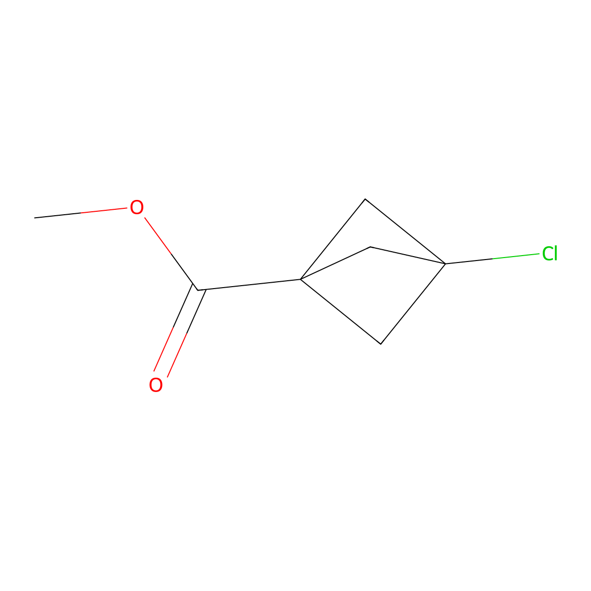 Methyl 3-chlorobicyclo(1.1.1)pentane-1-carboxylate molecular structure, CAS 156329-71-4