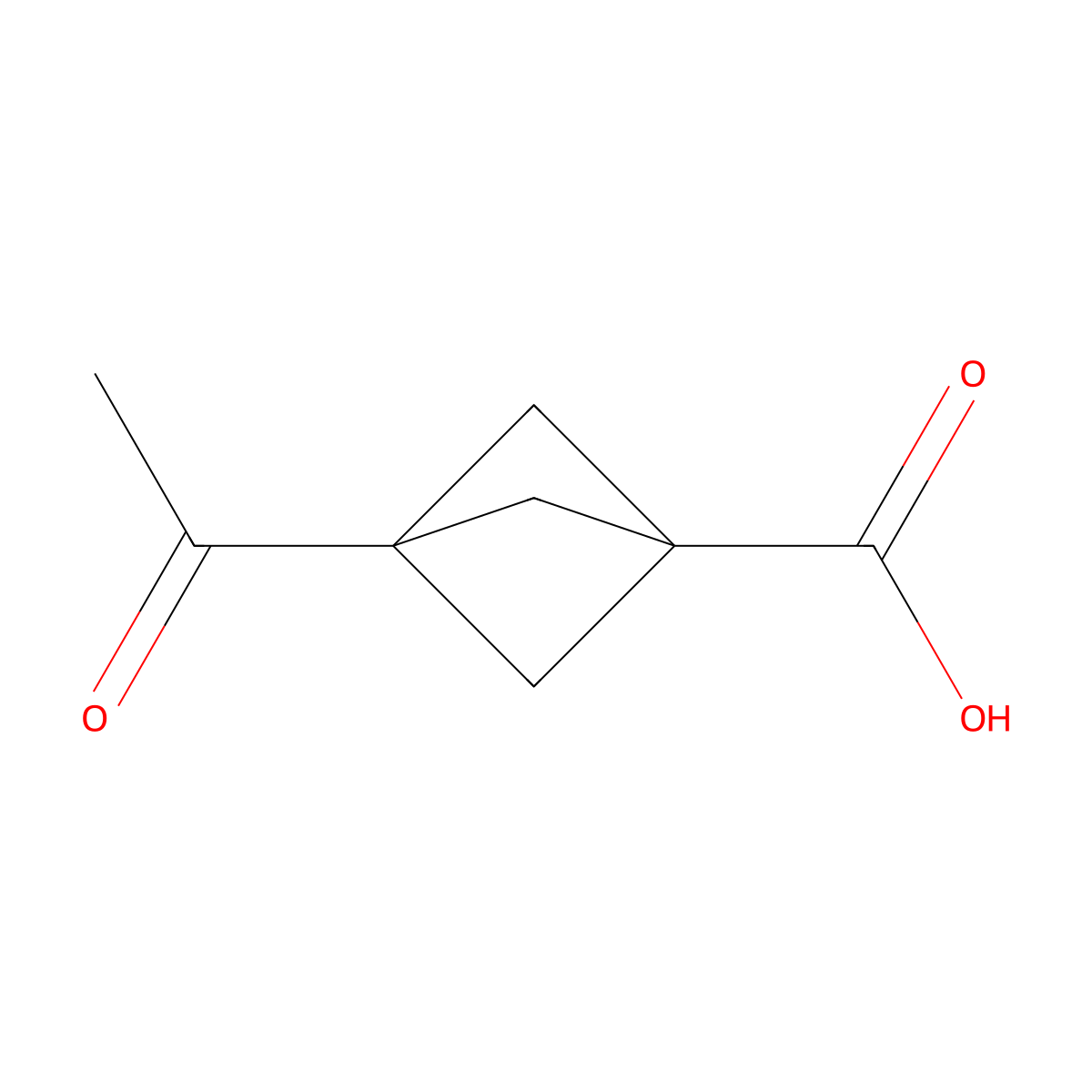 3-Acetylbicyclo(1.1.1)pentane-1-carboxylic acid molecular structure, CAS 156329-75-8