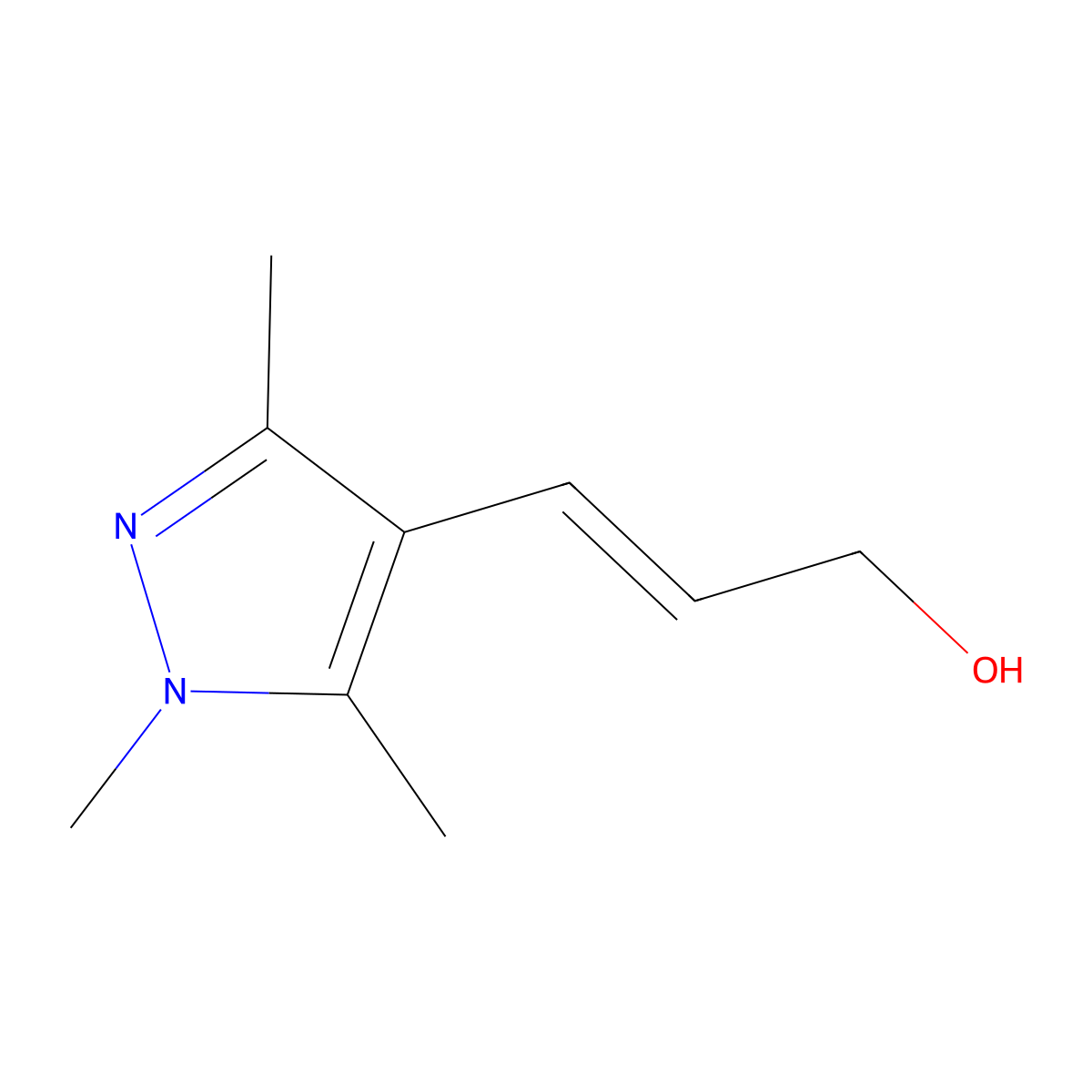 3-(trimethyl-1H-pyrazol-4-yl)prop-2-en-1-ol molecular structure, CAS 1563310-81-5