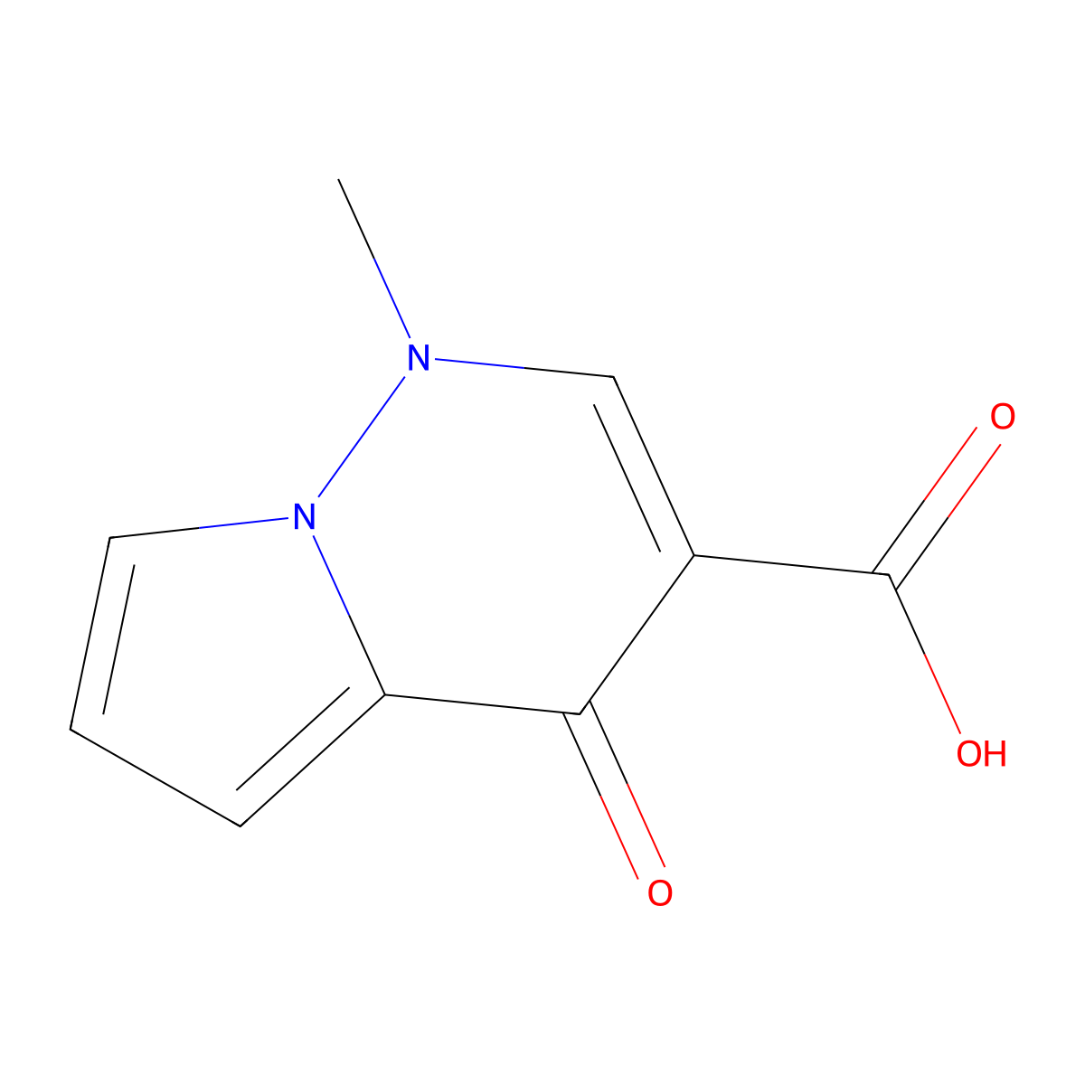 1-Methyl-4-oxo-1,4-dihydropyrrolo[1,2-b]pyridazine-3-carboxylic acid molecular structure, CAS 156335-31-8