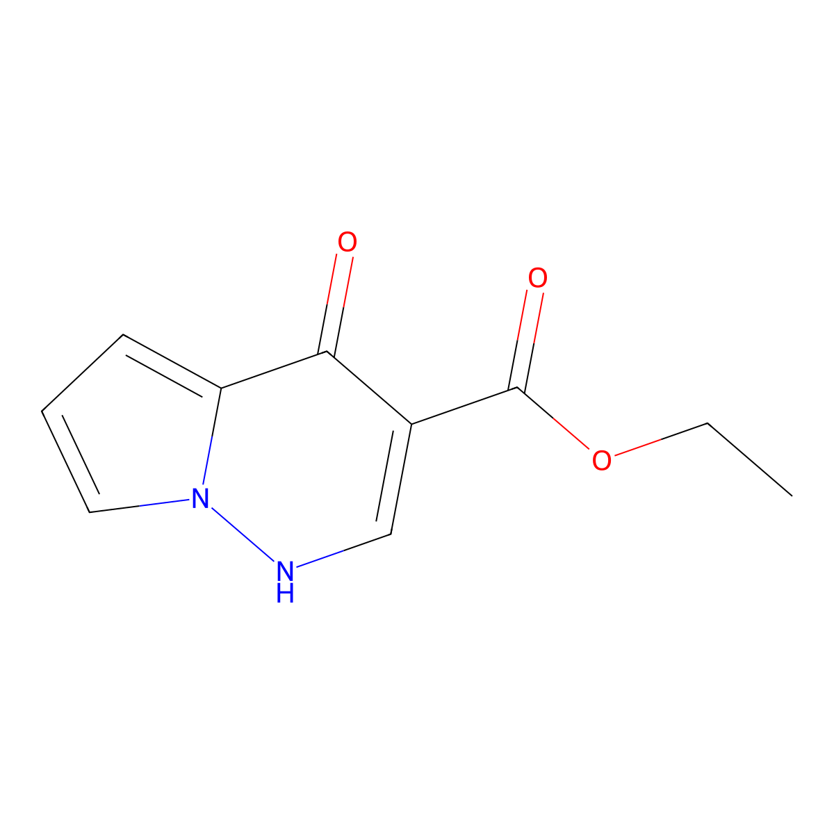 Ethyl 4-oxo-1,4-dihydropyrrolo[1,2-B]pyridazine-3-carboxylate molecular structure, CAS 156335-37-4