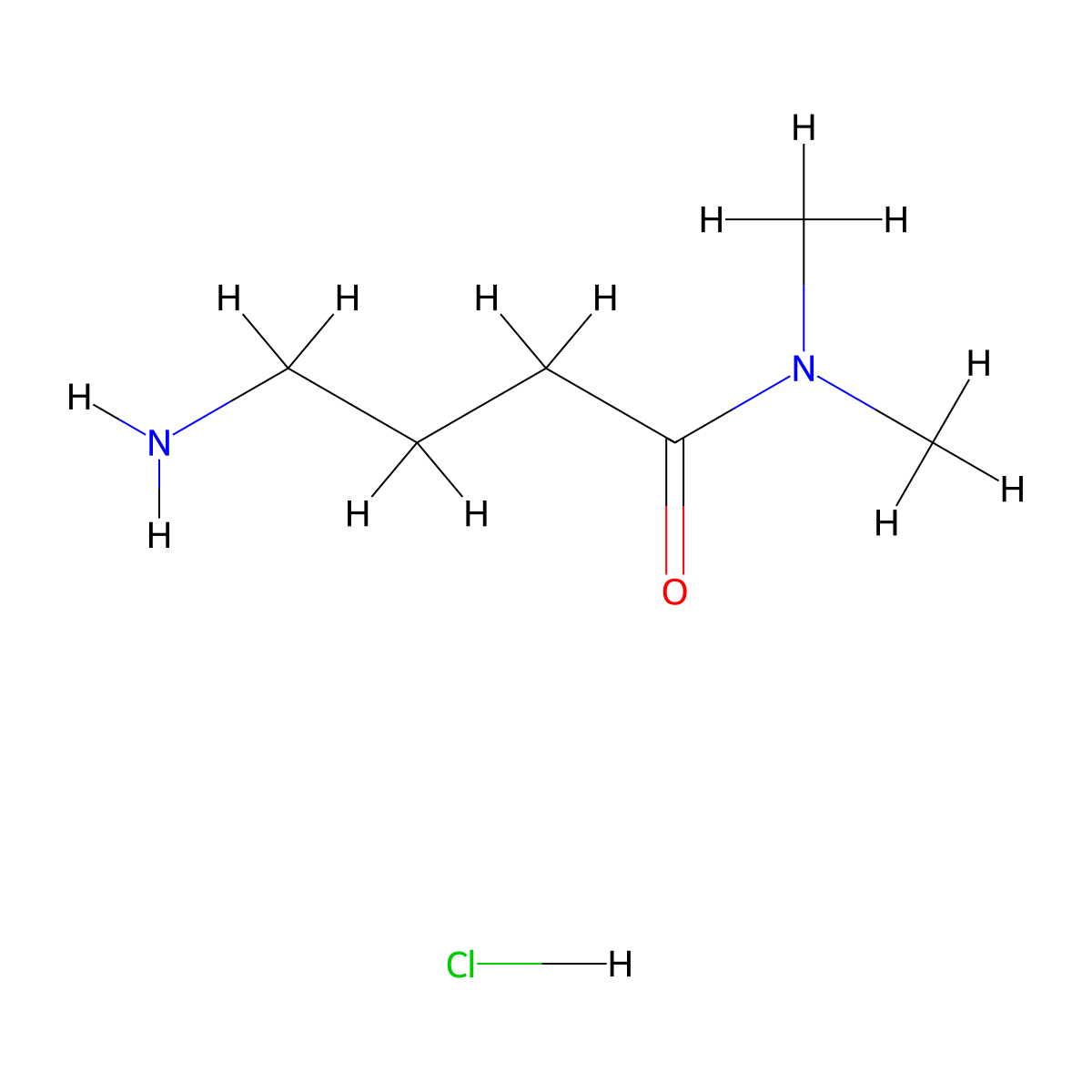 4-amino-N,N-dimethylbutanamide hydrochloride molecular structure, CAS 156337-81-4