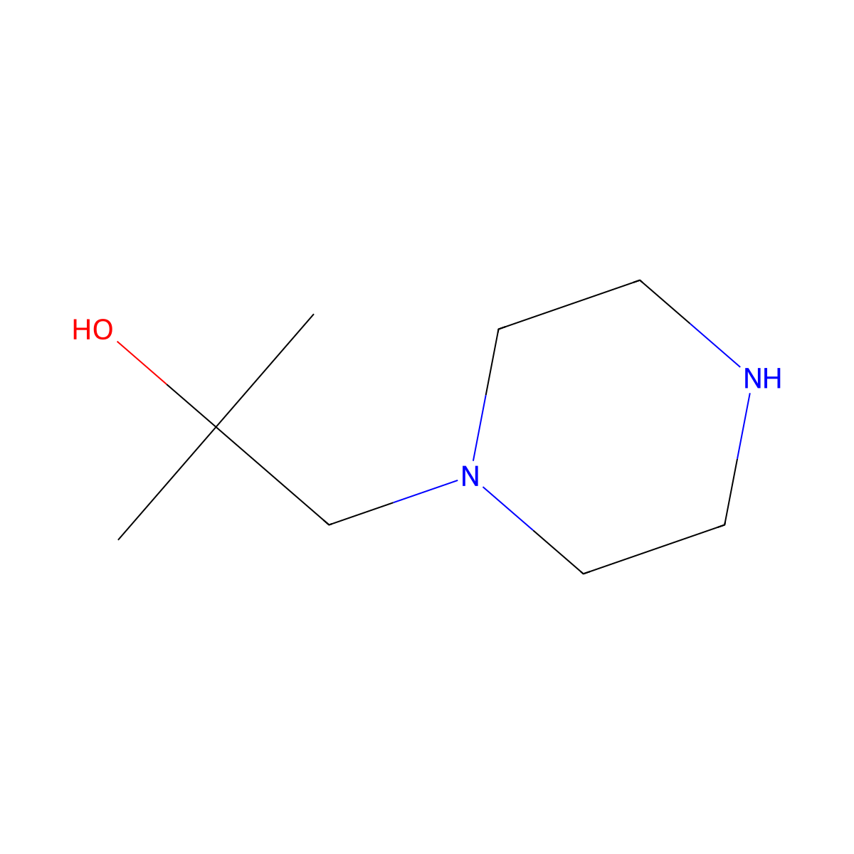 2-Methyl-1-(piperazin-1-yl)propan-2-ol molecular structure, CAS 156339-46-7