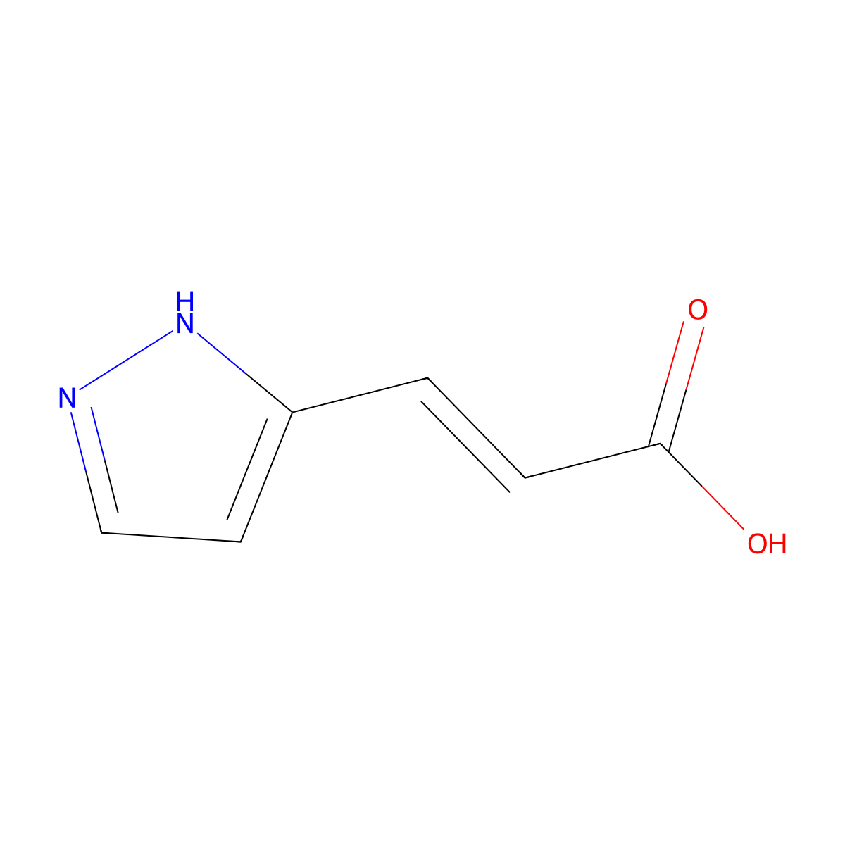 (2E)-3-(1H-pyrazol-3-yl)prop-2-enoic acid molecular structure, CAS 1563418-23-4