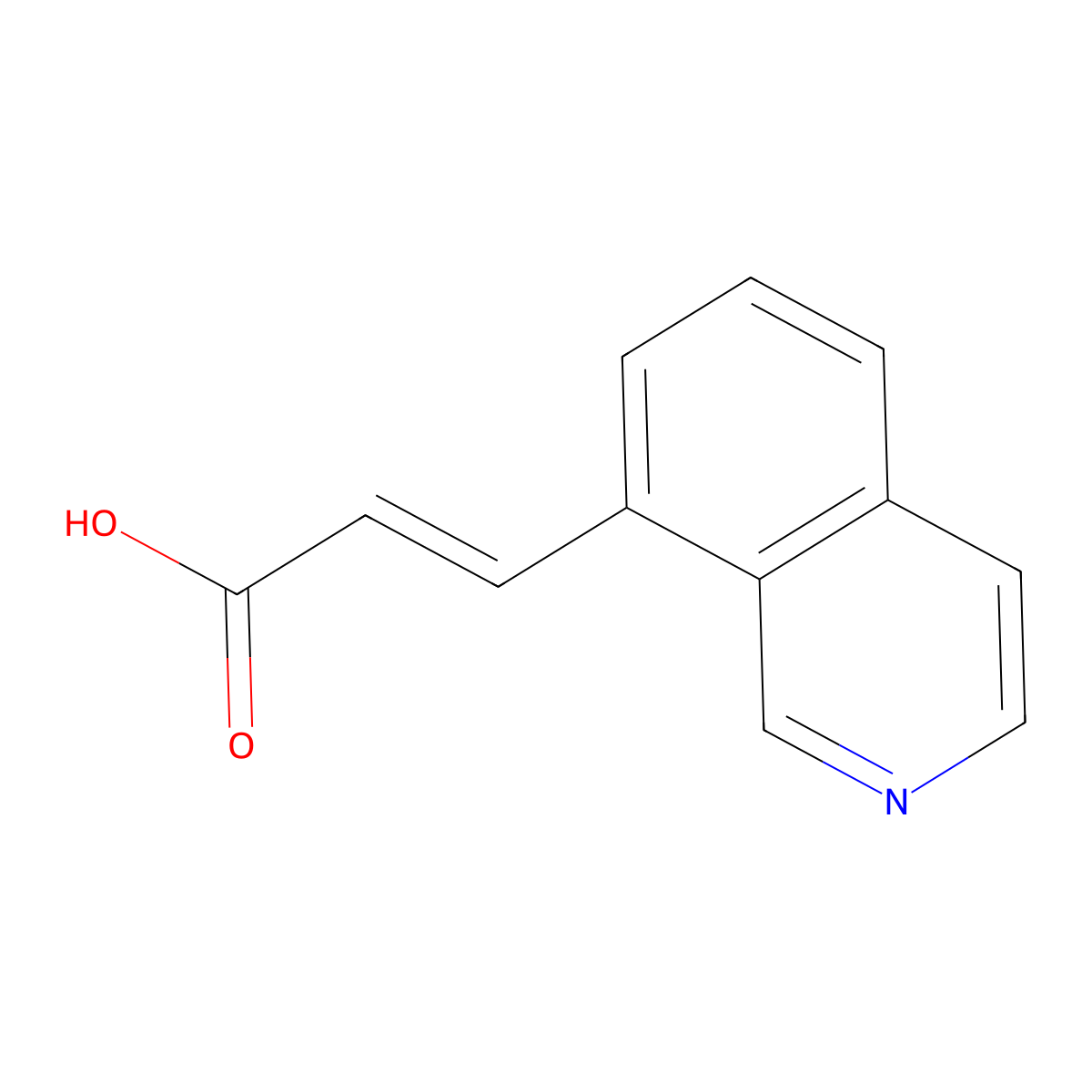 (2E)-3-(isoquinolin-8-yl)prop-2-enoic acid molecular structure, CAS 1563426-94-7